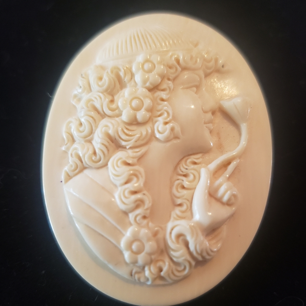 Ivory Woman Brooch